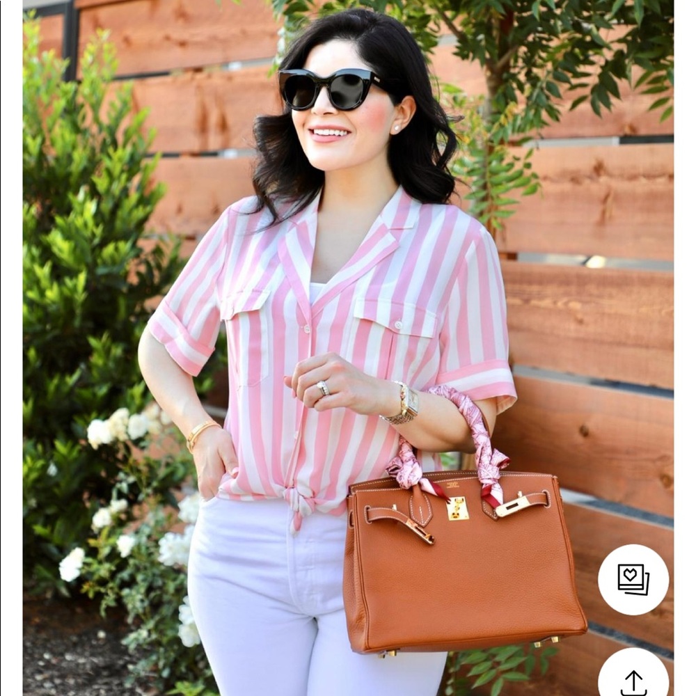 Silk striped top
